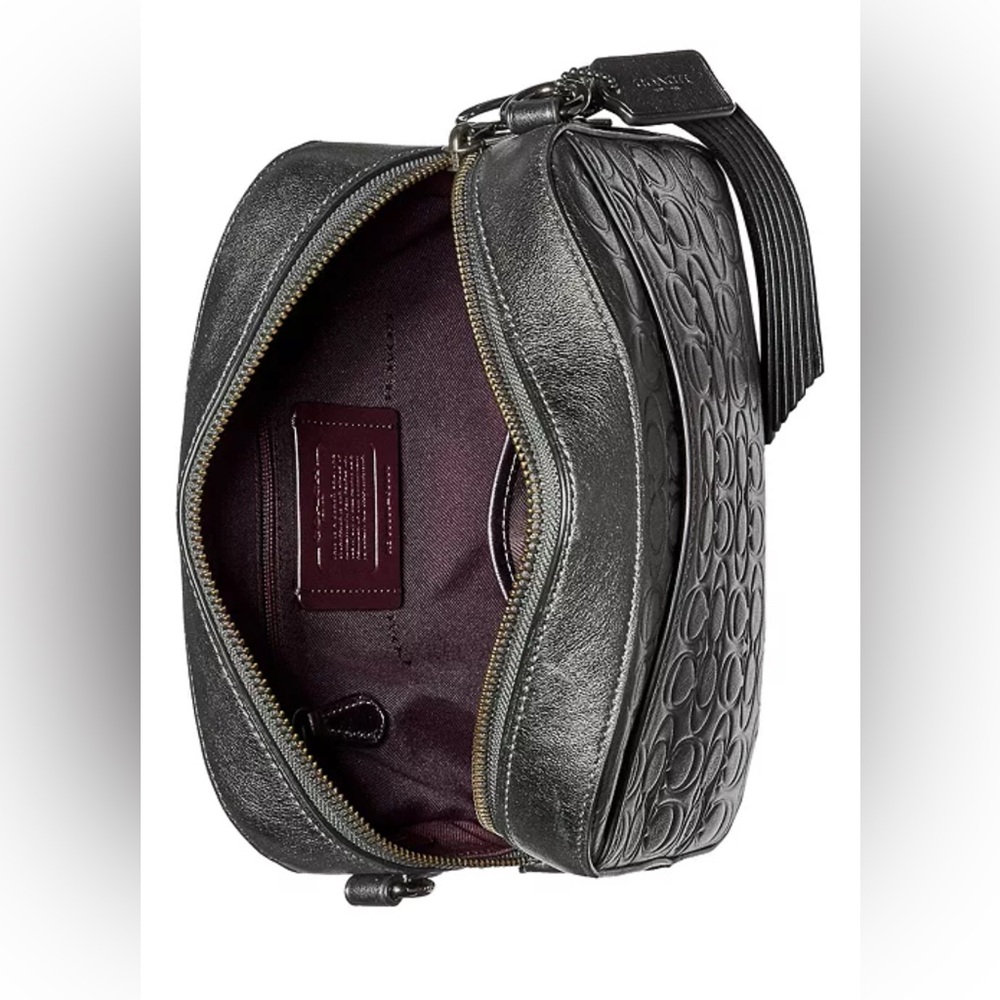 Coach Metallic Signature Embossed Leather Camera Bag - Picture 6 of 15
